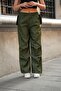 Women's Parachute Fabric Loose Fit Pants with Elastic Waist - 3