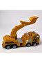 Yellow Excavator Construction Vehicle Toy Car - Movable Arms, Realistic Design (Ages 3+) - 3
