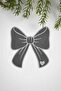Ribbon-Shaped Gray Fabric Light Gray Embroidered Cocktail Napkin 1 Piece