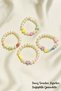 Set of 4 Soft Colored Seafood Figured Pearl Children's Bracelet Set