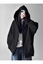 Unisex Kangaroo Pocket Oversize Hooded Zippered Sweatshirt / Cardigan