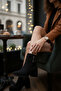 Women's Hermina Black Suede Double Buckle Short Boots - 4