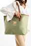 Parachute Fabric Large Size Women's Green Shoulder Bag – 53×36×16 Cm, Lined, Lightweight Design