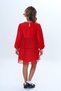 Girls' Velvet Layered Ruffle Detailed Dress - 8