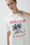 Women's Ecru Color Printed Oversized T-Shirt