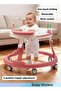 Baby Walker Foldable Infant Walker Activity Walker With Tray & Musical Toy 4-Speed Height Adjustment