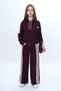 Stripe Detailed Hooded Snap Fastener Girls Tracksuit Set – 100% Cotton Fabric-315