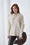 Women's Buttoned Front Knitted Patterned Sweater