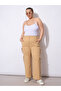 Plus Size Beige Cargo Trousers - 6