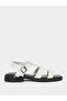 White Buckle Ankle Strap Sandals