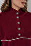 Women's Striped Oversized Knitwear Double Set 15957 - Claret Red - 5