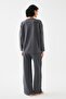 Women's Smoked Libra Zodiac Sign Oversized 2 Thread Tracksuit Home Wear Set - 5