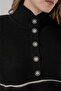 Women's Striped Oversized Knitwear Double Set 15957 - Black - 5