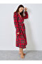 Checked Fleece Hooded Robe - 6