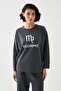 Women's Smoked Scorpio Oversized 2 Thread Tracksuit Home Wear Set - 4
