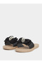 Women Black Bow Detail Flat Sandals - 2