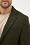 Alfonso Men's Khaki Cotton Stretch Fabric Slim Fit Knitted Stretchable Mono Collar Sports Blazer Jacket - 2