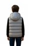 Boy's Hooded Printed Lined Seasonal Puffer Vest with Pockets - 5