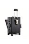 20" Luggage Multifunctional Aluminum Frame Luggage Suitcase Set - White - 2