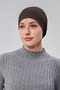 Women's Hijab Ready-To-Wear Practical Snap-On Bonnet Elastic Non-Slip Brown - 3