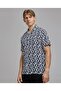 Patterned Shirt with Revere Collar and Short Sleeves - 3