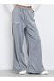 Women Grey Plain Wide Leg Joggers with Drawstring Waist - 2