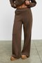 Astrida Women's Cotton Fleece Lined K Hooded Regular Elastic Waist Wide Leg Brown Bottoms with Pockets - 5