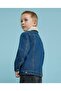 washed denim jacket with long sleeves - 5