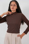 Women's Brown Half Fisherman Front Stone Body Hzl25W-Bd19221