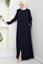 جلد مطرز باللون الأزرق الداكن HM2849 - 2