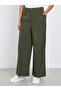 Khaki High Rise Wide Leg Trousers - 2