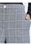 Grey Checked Wide Leg Trousers - 3