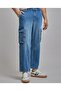 Solid Cargo Jeans with Button Closure - 3