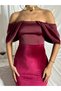 Chest Part Satin Skirt Velvet Body-Hugging Long Length Special Occasion Women's Nocturna Dress - 6