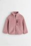Hei Unisex Children's Cotton Pink Fleece Zippered Pocket Plush Look Coat