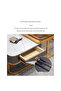 Light luxury modern simple round small apartment rock plate coffee table 70cm Grey&White&Gold - 3