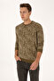 Men's Regular Fit Crew Neck Khaki Sweatshirt 50310314-Vr027