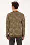 Men's Regular Fit Crew Neck Khaki Sweatshirt 50310314-Vr027 - 5