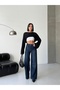 Women's High Waist Wide Leg Dark Blue Denim Jeans - 0164 - 2