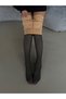 Women's Black Skin Look Plush Inside Warm Thick Thermal Black-Skin Socks Pantyhose
