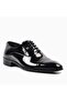 Stylish Patent Leather Lace-Up Casual Classic Shoes Black