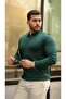 Men's Hair Braid Pattern Long Sleeve Knitwear Polo Neck Sweater, Stylish and Modern Design - 5