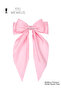 Women's Dusty Pink Shiny Bow Ribbon Long Luxury Buckle