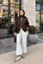 Women's Burnout Floral Detailed Jacket Brown