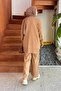 Pocket Detailed Knitwear Set Camel - 4
