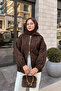 Women's Burnout Floral Detailed Jacket Brown - 4