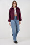 Women's Pocketed Double-Breasted Long Sleeve Short Cashmere Jacket 0724 - Plum - 2