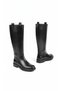 Women's Black Waterproof Below-The-Knee Non-Zipper Pull-On Non-Slip Sole Boots - 2