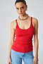 Barry women's regular fit cotton tank top with lace detail, thin straps, and scoop neck - red
