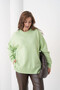 Women's Crew Neck Slit Oversized Knitwear Sweater